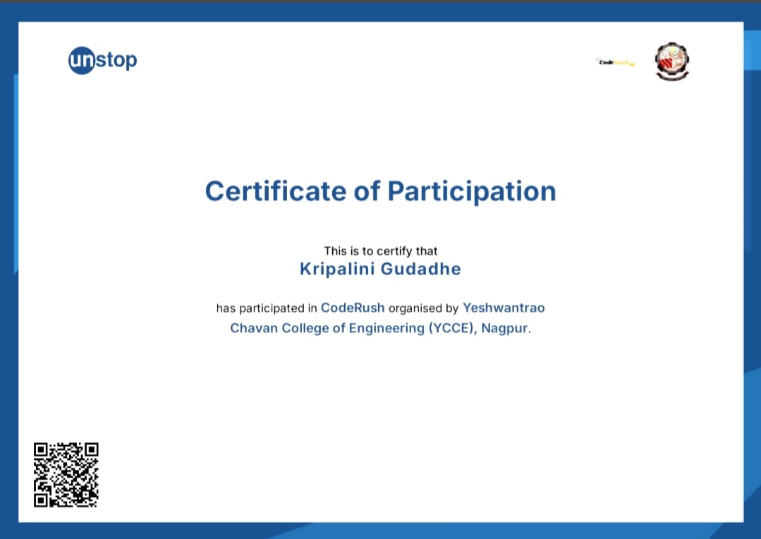 YCC CodeRush Certificate