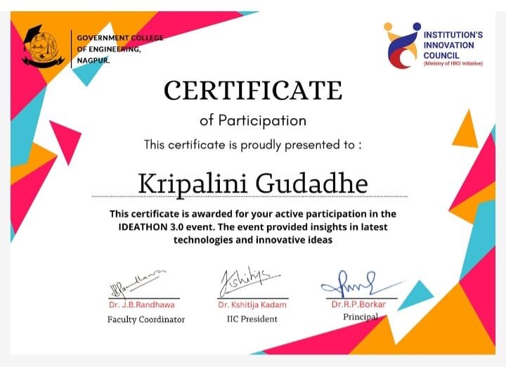 Ideathon Certificate